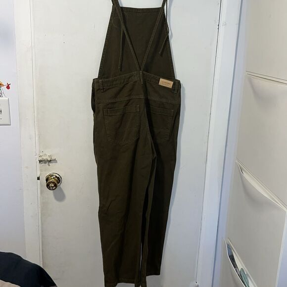 LILI SIDONIO x MOLLY BRACKEN Olive Green Denim Overalls-OSFM NEW! - Picture 5 of 8